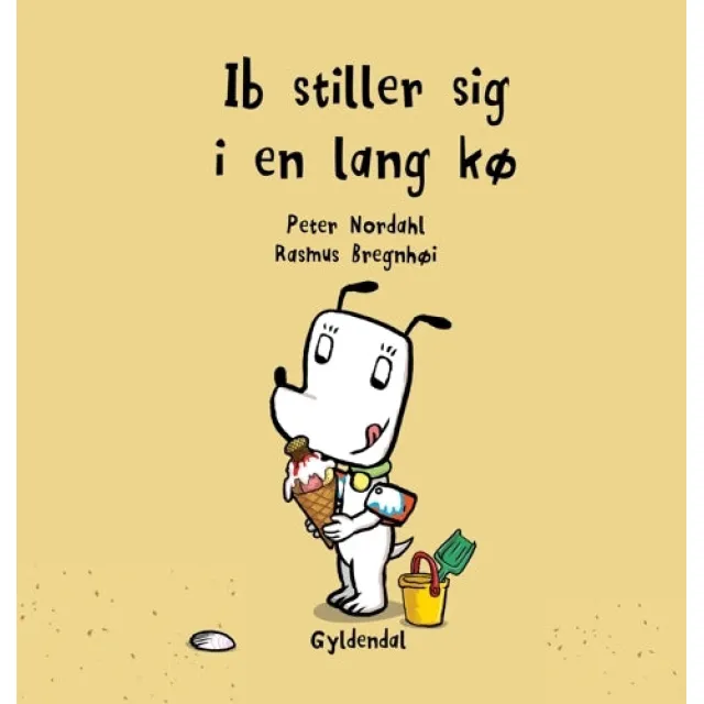Ib stiller sig i en lang kø
